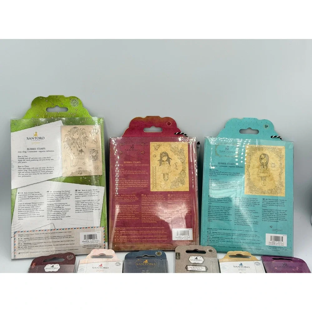 Santoro Gorjuss Rubber Stamp Lot 15pc Collectable Mini Easy Cling Girl Designs